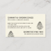 Earth Tone Beige Forest Tree Rustic Pine Cone Visitenkarte (Rückseite)