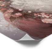 Earth Tone Black Santa mit zarter rosa Blume Poster (Ecke)