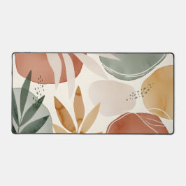 Earth Tone Boho Botanical Abstract Shapes Schreibtischunterlage