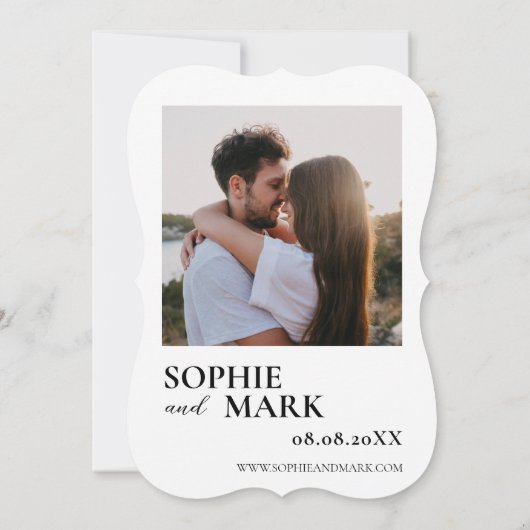 Earth Tone Boho Pampas Grass Minimalist With Photo Einladung (Rückseite)