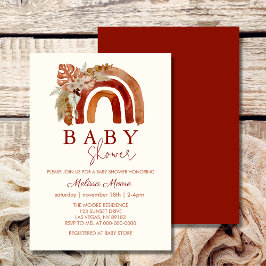 Earth Tone Boho Rainbow Baby Shower Einladung