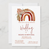 Earth Tone Boho Rainbow Tropical Wedding Foto Einladung (Vorderseite)