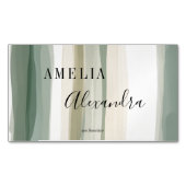 Earth tone Boho Retro Script Abstrakte Wavy Lines Magnetische Visitenkarte (Vorderseite)