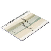 Earth tone Boho Retro Script Abstrakte Wavy Lines Notizblock (Linke Seite)