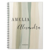 Earth tone Boho Retro Script Abstrakte Wavy Lines Notizblock (Vorderseite)