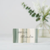 Earth tone Boho Retro Script Abstrakte Wavy Lines Visitenkarte (Stehend Vorderseite)