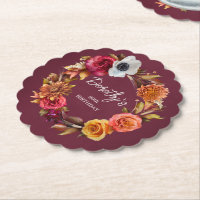 Earth Tone Burgundy Fall Blume 90. Geburtstag