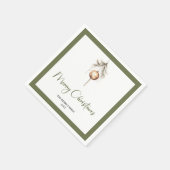 Earth Tone Christmas Bauble Script Family Napkins Serviette (Ecke)