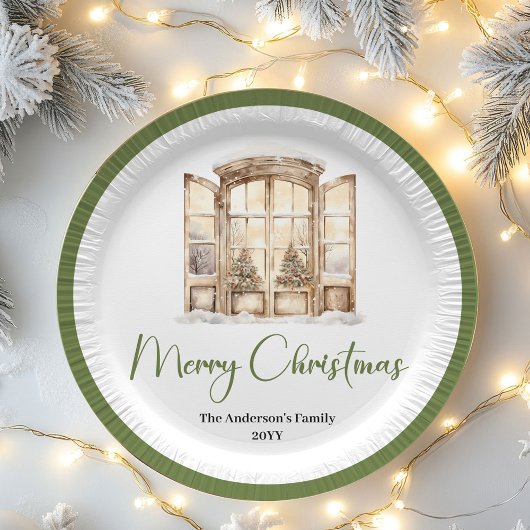 Earth Tone Christmas Script Custom Family Name Pappteller