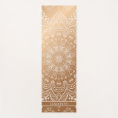 Earth Tone Copper Gold Mandala Individuelle Name Yogamatte (Vorderseite)
