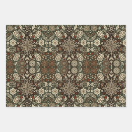 Earth Tone Cream and Brown Holiday Snowflake Geschenkpapier Set