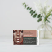 Earth Tone Custom Foto Beauty Agency Visitenkarte (Stehend Vorderseite)