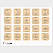 Earth Tone "Danke" Quadratischer Aufkleber (Blatt)