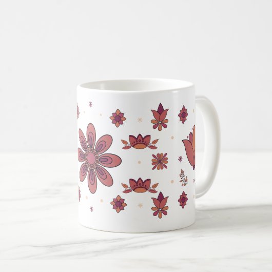 Earth Töne der Volkskunst Tasse (VorderseiteRechts)