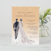 Earth Tone Elegant Modernes QR Code Hochzeit Einladung (Stehend Vorderseite)
