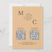 Earth Tone Elegant Modernes QR Code Hochzeit Einladung (Rückseite)