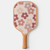 Earth Tone Floral Pattern Pickleball Schläger (Rückseite)