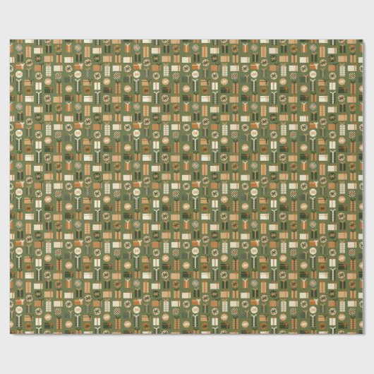 Earth Tone Gift Pattern Geschenkpapier (Flach)