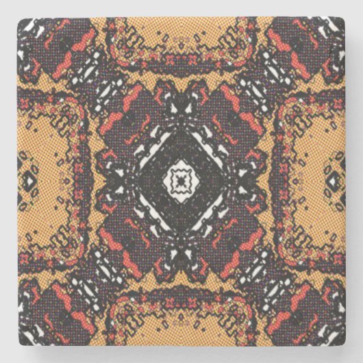 Earth Tone Golden Browns Old World Pattern Steinuntersetzer (Vorderseite)