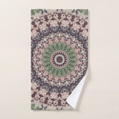 Earth Tone Green und Brown Mandala Pattern Badhandtuch Set (Handtuch)