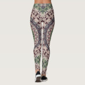Earth Tone Green und Brown Mandala Pattern Leggings (Rückseite)