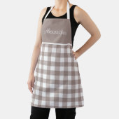 Earth Tone Karo Erwachsene Personalisierte Kochen Schürze (InSitu)
