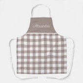 Earth Tone Karo Erwachsene Personalisierte Kochen Schürze (Vorderseite)