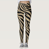 Earth Tone Khaki Zebra Print Leggings (Vorderseite)