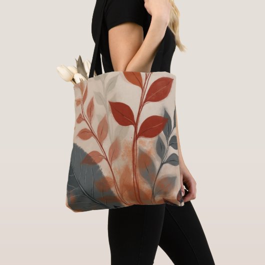 Earth Tone Leaves, Minimal Nature Art Aesthetic Tasche (Von Nahem)
