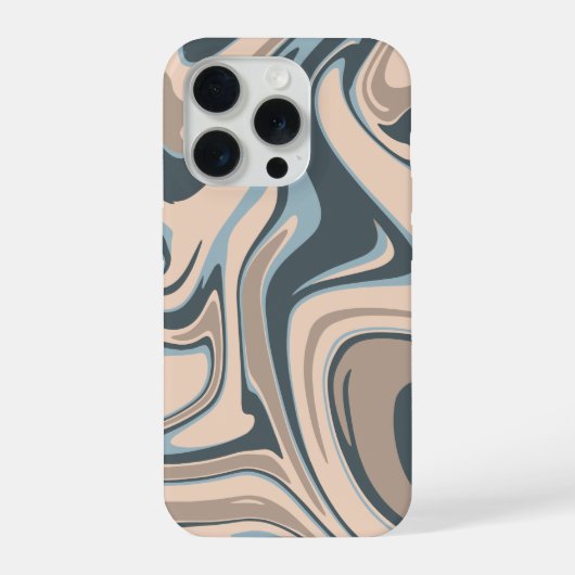 'Earth Tone Marble Swirl' iPhone 15 Pro Hülle (Rückseite)