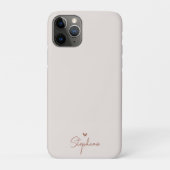 Earth Tone Minimalistisch Heart Personalisierter G Case-Mate iPhone Hülle (Rückseite)