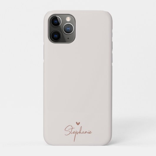 Earth Tone Minimalistisch Heart Personalisierter G Case-Mate iPhone Hülle (Rückseite)