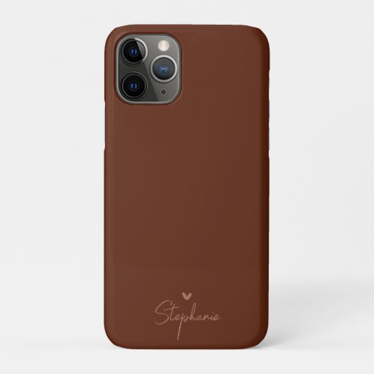 Earth Tone Minimalistisch Heart Personalisierter G Case-Mate iPhone Hülle (Rückseite)