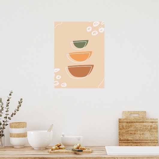 Earth Tone - Minimalistisches Boho-Wall-Poster Poster (Küche)