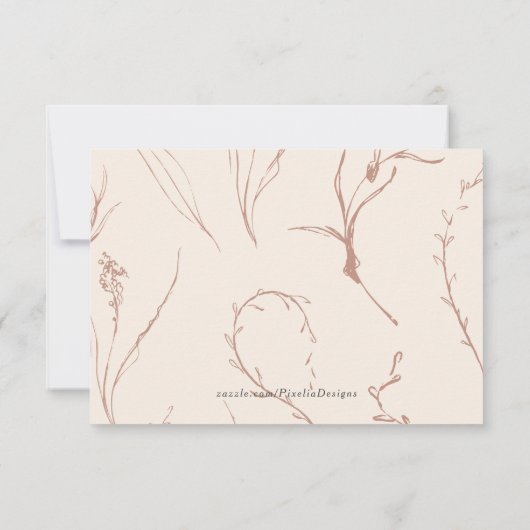 Earth Tone Modern Simple Arch QR Code Hochzeit RSVP Karte (Rückseite)