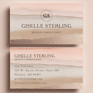 Earth Tone Monogram Boho Terracotta Wasserfarbe Visitenkarte