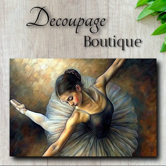 Earth Tone Oil Ballerina Dancer Decoupage Seidenpapier
