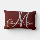 Earth Tone Red 3d Monogramm Lendenkissen (Rückseite)