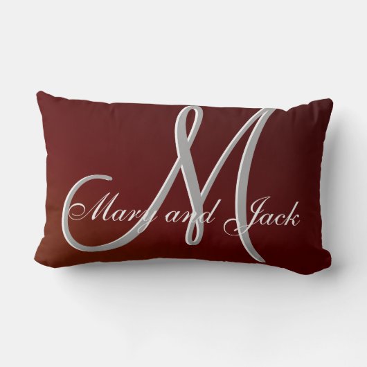 Earth Tone Red 3d Monogramm Lendenkissen (Rückseite)