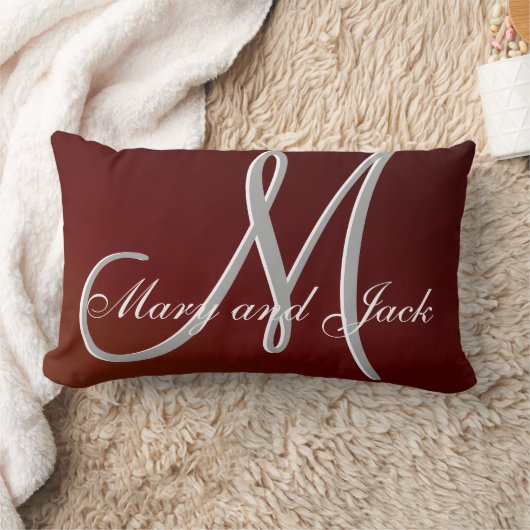 Earth Tone Red 3d Monogramm Lendenkissen (Decke)