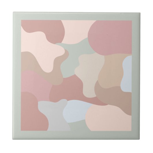 Earth Tone Shapes Fliese (Vorderseite)