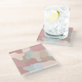 Earth Tone Shapes Glasuntersetzer (Schrägansicht)