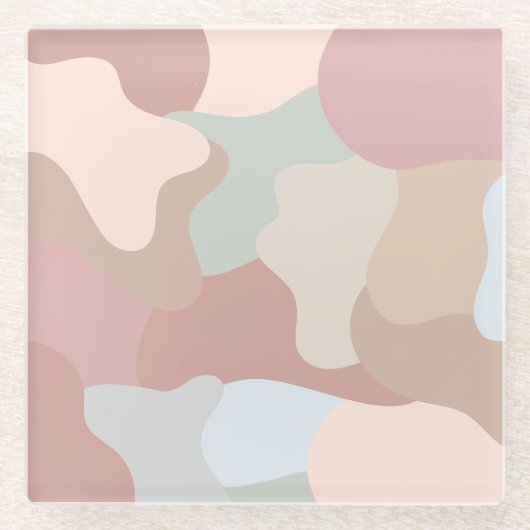 Earth Tone Shapes Glasuntersetzer (Vorderseite)