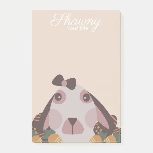 Earth Tone Spring Bunny Ostereier Post-it Klebezettel (Vorderseite)