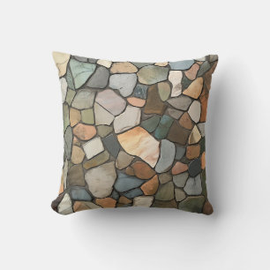 Earth Tone Stone Mosaic Pillow Kissen