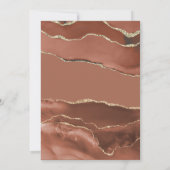 Earth Tone Terracotta Gold Agate Marmorhochzeit Einladung (Rückseite)
