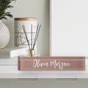 Earth Tone Terracotta Sketched Curry Script Name Namensplakette