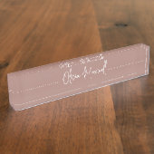 Earth Tone Terracotta Sketched Curry Script Namensplakette (Seite)