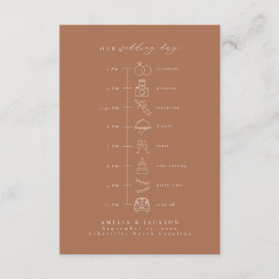 Earth Tone Terracotta Wedding Timeline Begleitkarte