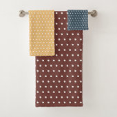 EARTH TONE TINY POLKA DOTS BADHANDTUCH SET (Insitu)
